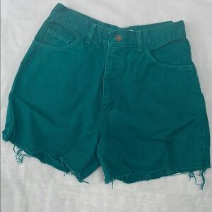 Vintage Teal Denim Cut off shorts